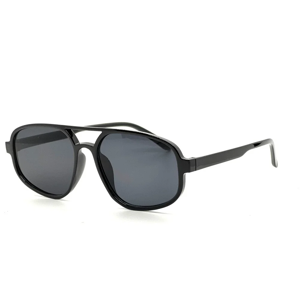Mens Black Aviator Sunglasses Oversized Full Rim‎ Dark Lenses